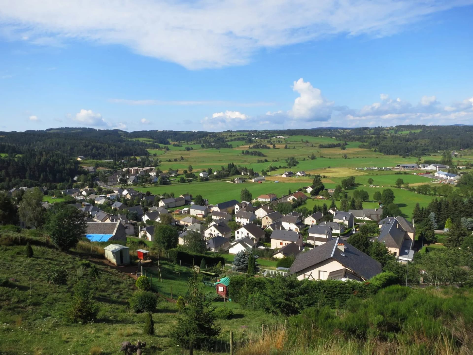 Small town along the GR 65, Via Podiensis, also know as Le Puy Route, in southern France. French part of the Camino de Santiago.