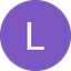 White capital letter L on a solid purple circle background.