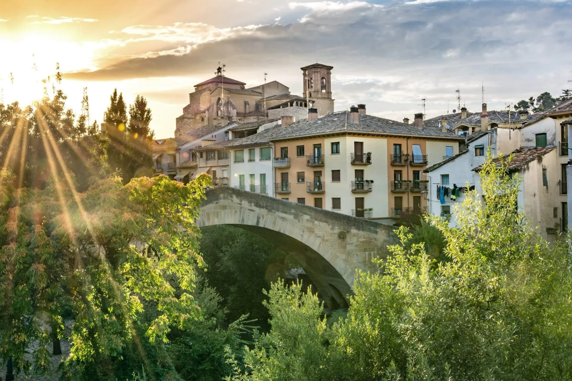 View of Estella, Lizarra, Navarra, Spain
